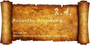 Kolovits Alexandra névjegykártya